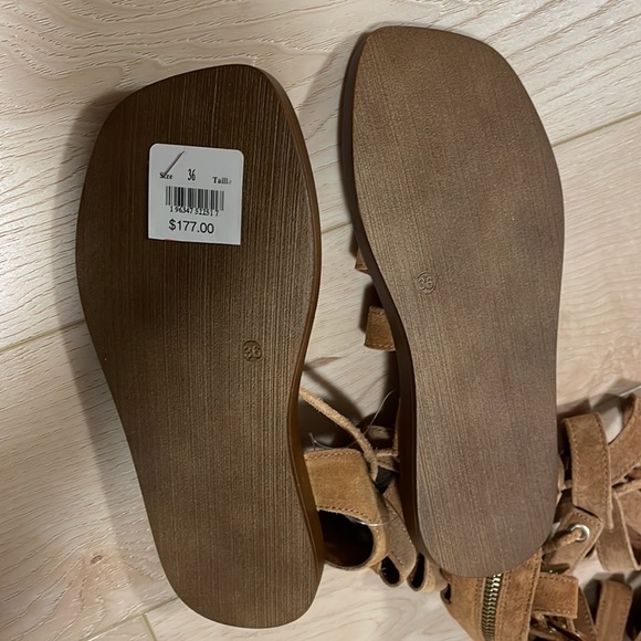 Free People Genuine Suede Sun-Chaser Tall Gladiator Sandals, sz 36 / 5.5 - Picture 12 of 16